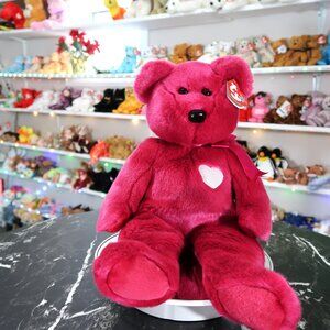 TY Beanie Buddy - Valentina the Red Valentine's Bear | ​MWMT Mint Tags | Retired